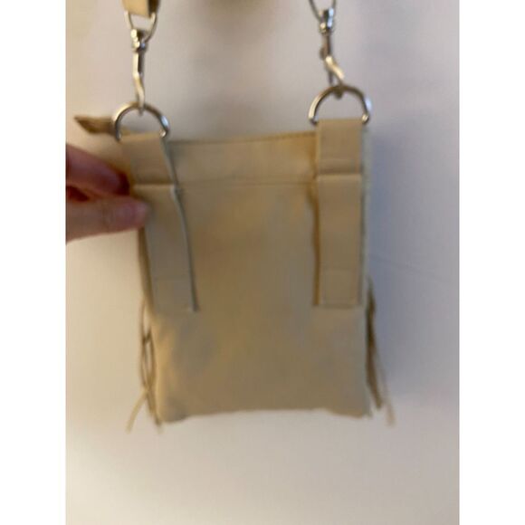 Claire SW Western Mini Crossbody Beige Fringes 8"x6" Faux Leather - Picture 3 of 6